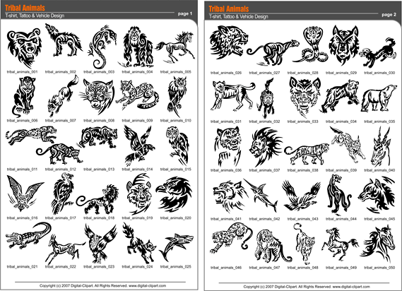 Tribal Animals Pdf Catalog Cuttable Vector Clipart In Eps And Ai