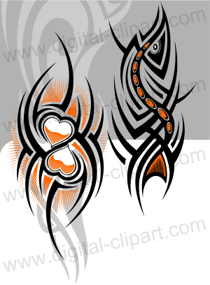 Tribal Tattooes. Cuttable vector clipart in EPS and AI formats.