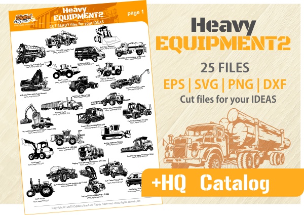 Heavy Equipment Cuttable files, cricut files, cut svg, cnc clipart