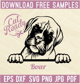 Peeking Puppy - Cuttable vector clipart in EPS and AI formats. Vectorial Clip art for cutting plotters.